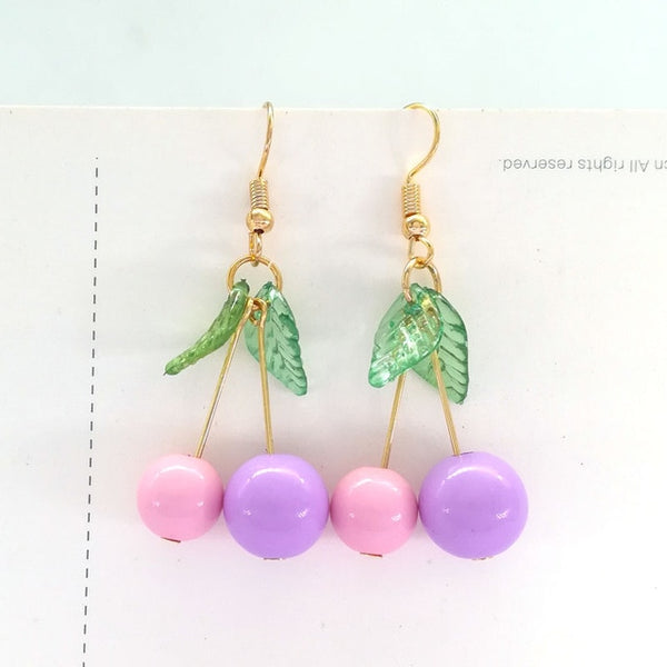 hot red Cherry earrings eardrop Sweet fruit fresh cherry eardrop female fashion youth beautiful girl students earrings for women