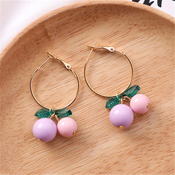 hot red Cherry earrings eardrop Sweet fruit fresh cherry eardrop female fashion youth beautiful girl students earrings for women