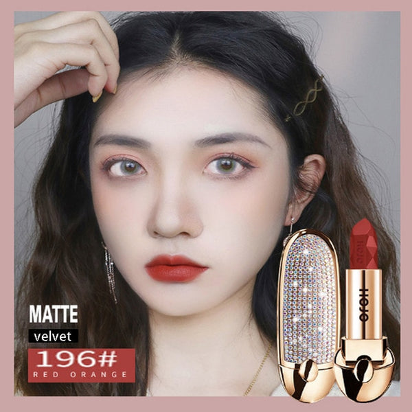HOJO brand Brilliant Star Sky Ruby Lipstick with Mirror Waterproof and moisturizing matte face lip makeup
