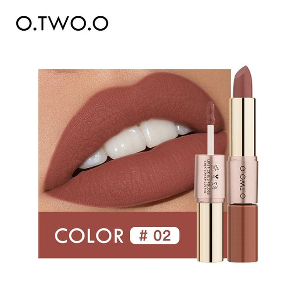 O.TWO.O 12 Colors Lips Makeup Lipstick Lip Gloss Long Lasting Moisture Cosmetic Lipstick Red Lip Matte Lipstick Waterproof