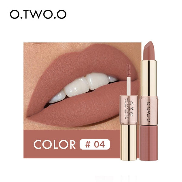 O.TWO.O 12 Colors Lips Makeup Lipstick Lip Gloss Long Lasting Moisture Cosmetic Lipstick Red Lip Matte Lipstick Waterproof