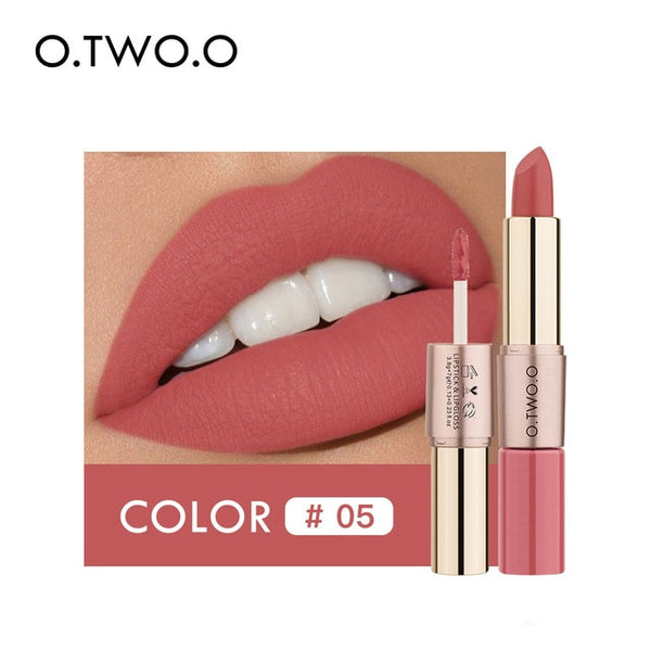O.TWO.O 12 Colors Lips Makeup Lipstick Lip Gloss Long Lasting Moisture Cosmetic Lipstick Red Lip Matte Lipstick Waterproof