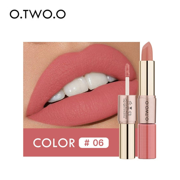 O.TWO.O 12 Colors Lips Makeup Lipstick Lip Gloss Long Lasting Moisture Cosmetic Lipstick Red Lip Matte Lipstick Waterproof