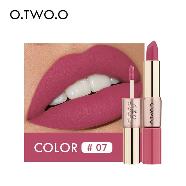 O.TWO.O 12 Colors Lips Makeup Lipstick Lip Gloss Long Lasting Moisture Cosmetic Lipstick Red Lip Matte Lipstick Waterproof
