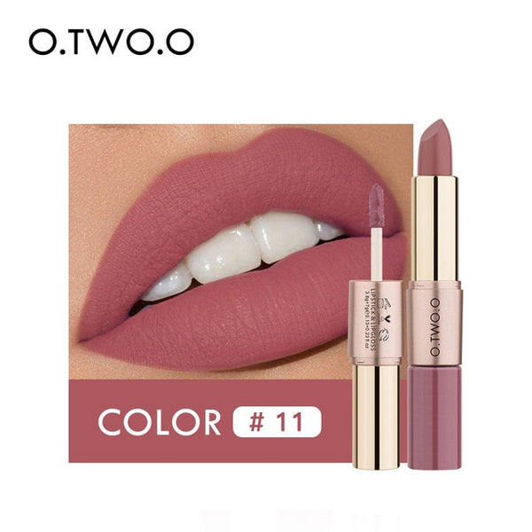 O.TWO.O 12 Colors Lips Makeup Lipstick Lip Gloss Long Lasting Moisture Cosmetic Lipstick Red Lip Matte Lipstick Waterproof