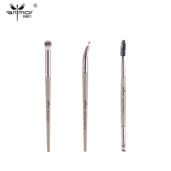 Juego de brochas de maquillaje Anmor, 3-12 unids/lote, brochas de maquillaje de cejas, pincel profesional para sombra de ojos