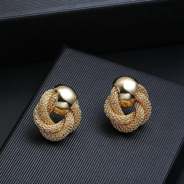 Hot Sale ZA Metal Maxi Statement Vintage Clip on Earrings Without Piercing for Women Fashion Earrings Party Gift Bijoux Jewelry