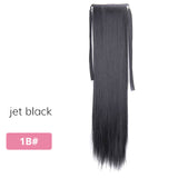 AISI BEAUTY Silky Straight Synthetic Clip in Drawstring Ponytail Hairpieces for Women Hair Extension High Temperature Fiber