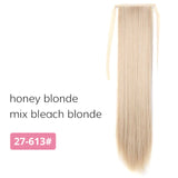 AISI BEAUTY Silky Straight Synthetic Clip in Drawstring Ponytail Hairpieces for Women Hair Extension High Temperature Fiber