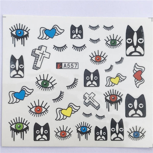 YZWLE 32 Styels Beauty DIY Black Lace Flower Sticker Nail Art Decals for Women Tips Water Transfer Accessory
