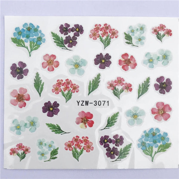 YZWLE 32 Styels Beauty DIY Black Lace Flower Sticker Nail Art Decals for Women Tips Water Transfer Accessory