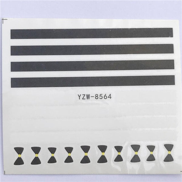YZWLE 32 Styels Beauty DIY Black Lace Flower Sticker Nail Art Decals for Women Tips Water Transfer Accessory