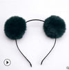 Sweet girls beautiful hairband headpieces rabbit ears plush ball big hair head hoop hair accessories Tiara for children. 1pcs