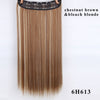AISI BEAUTY Long Straight Clip in one Piece Synthetic Hair Extension 5 Clips False Blonde Hair Brown Black Hair Pieces for Women