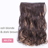 AISI BEAUTY Long Straight Clip in one Piece Synthetic Hair Extension 5 Clips False Blonde Hair Brown Black Hair Pieces for Women