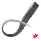 AISI BEAUTY Single Clip In One Piece Hair Extensions Rainbow Colors Synthetic Long Straight Ombre Pink Grey Hairpieces for Women