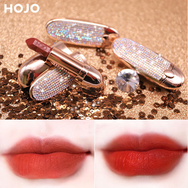 HOJO brand Brilliant Star Sky Ruby Lipstick with Mirror Waterproof and moisturizing matte face lip makeup