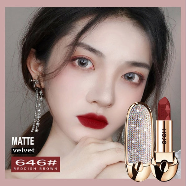 HOJO brand Brilliant Star Sky Ruby Lipstick with Mirror Waterproof and moisturizing matte face lip makeup