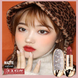 HOJO brand Brilliant Star Sky Ruby Lipstick with Mirror Waterproof and moisturizing matte face lip makeup