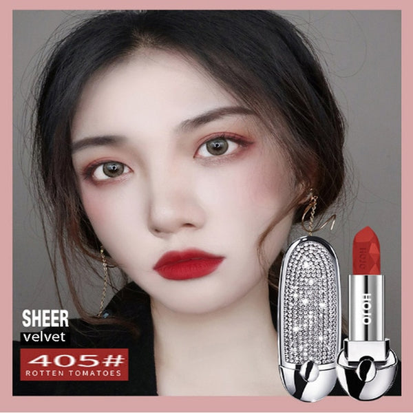 HOJO brand Brilliant Star Sky Ruby Lipstick with Mirror Waterproof and moisturizing matte face lip makeup