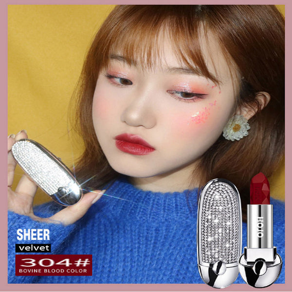 HOJO brand Brilliant Star Sky Ruby Lipstick with Mirror Waterproof and moisturizing matte face lip makeup