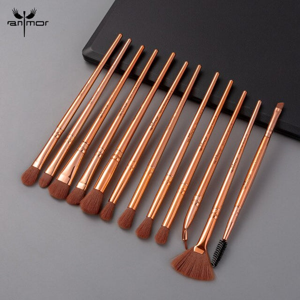 Juego de brochas de maquillaje Anmor, 3-12 unids/lote, brochas de maquillaje de cejas, pincel profesional para sombra de ojos