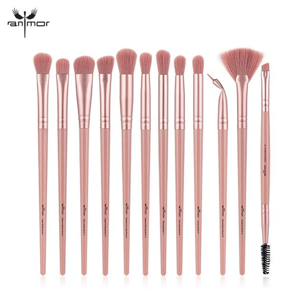 Juego de brochas de maquillaje Anmor, 3-12 unids/lote, brochas de maquillaje de cejas, pincel profesional para sombra de ojos
