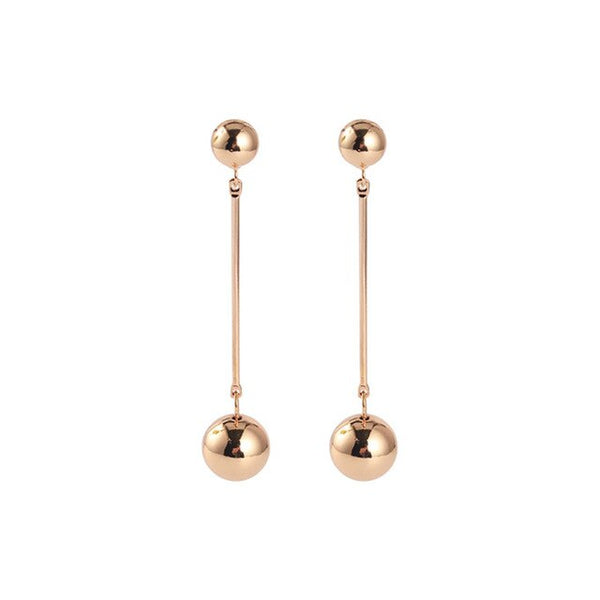 Personalized Punk  Fashion Round Ball Long Chain Dangle Jewelry Trendy Earrings For Women Beauty Decoration Statement Jewelry