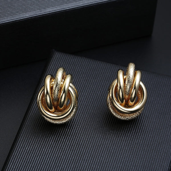 Hot Sale ZA Metal Maxi Statement Vintage Clip on Earrings Without Piercing  for Women Fashion Earrings Party Gift Bijoux Jewelry